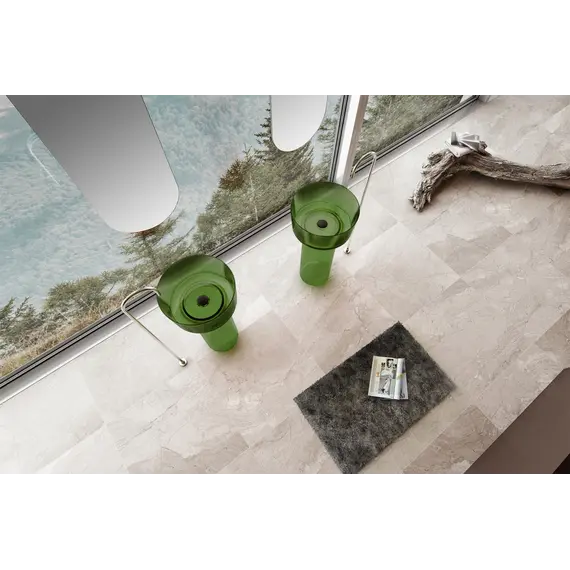 Раковина отдельностоящая прозрачная ABBER Kristall AT2702Emerald зеленая