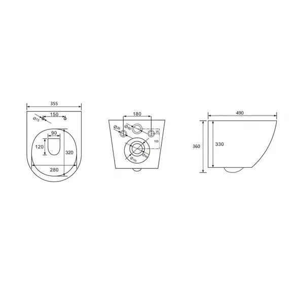 Унитаз ABBER Bequem AC1101MBE подвесной  бежевый матовый, безободковый