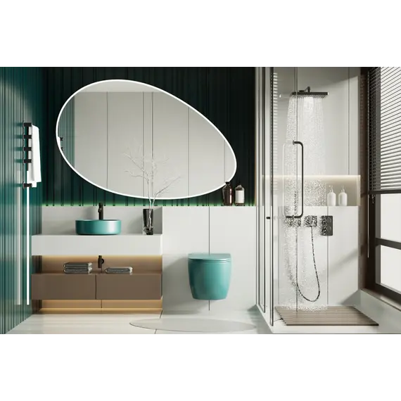 Унитаз ABBER Bequem AC1101MBG подвесной темно-зеленый матовый, безободковый