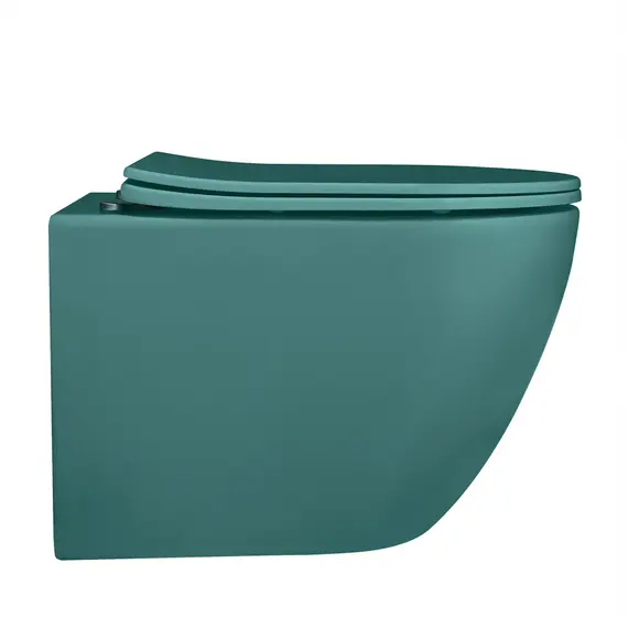 Унитаз ABBER Bequem AC1101MBG подвесной темно-зеленый матовый, безободковый