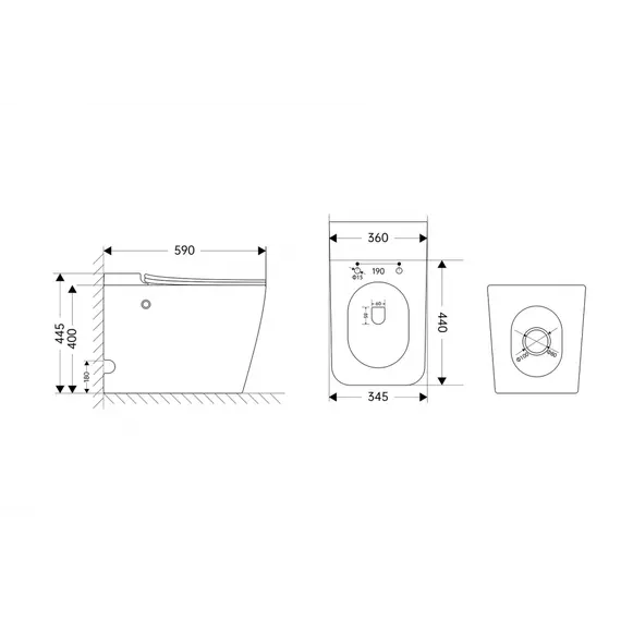 Унитаз ABBER Rechteck AC1213P приставной белый с импульсным смывом