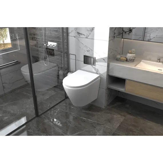 Унитаз ABBER Bequem AC1102 подвесной белый, безободковый