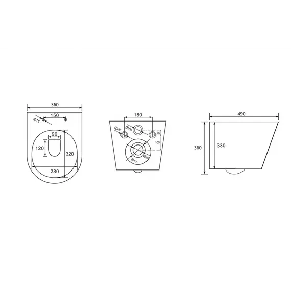 Унитаз ABBER Bequem AC1102 подвесной белый, безободковый