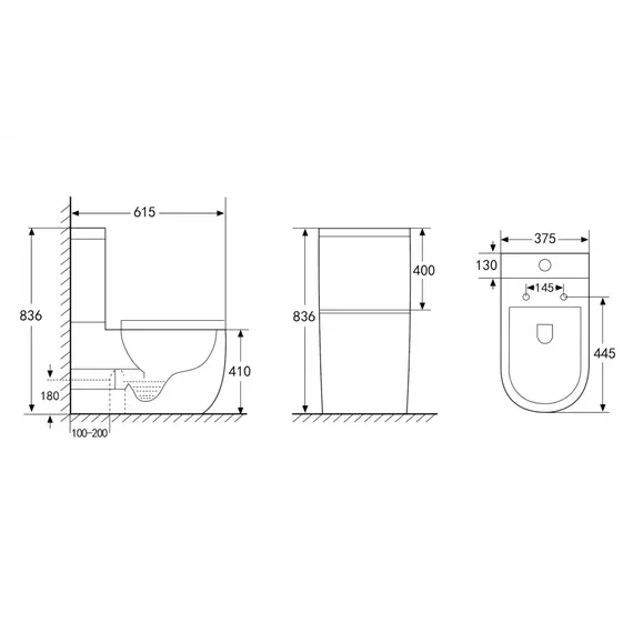 Унитаз ABBER Bequem AC1110 компакт белый, безободковый