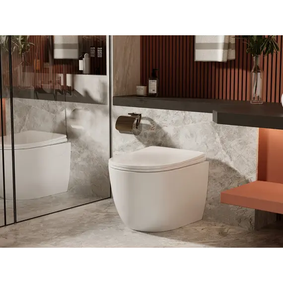 Унитаз ABBER Bequem AC1111 приставной белый, безободковый