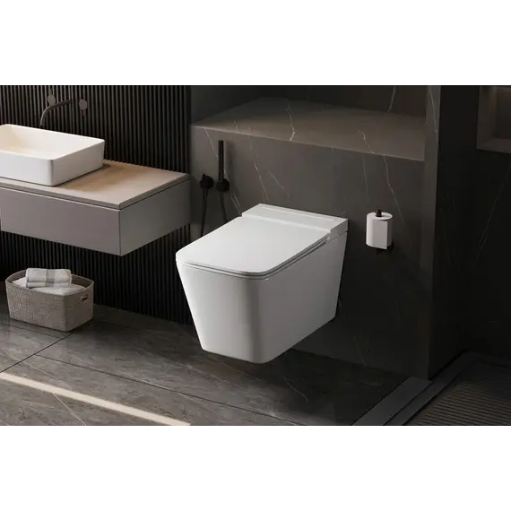 Унитаз ABBER Rechteck AC1202P подвесной белый с импульсным смывом