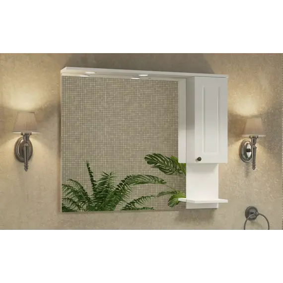 COMFORTY. Зеркало-шкаф "Севилья-100" слоновая кость