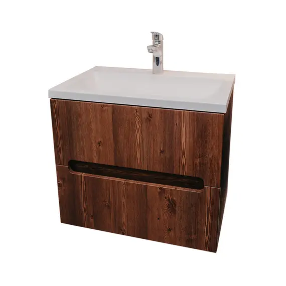 Тумба  подвесная ACWEN TORNO 80  дуб горизонт с раковиной Слим 80