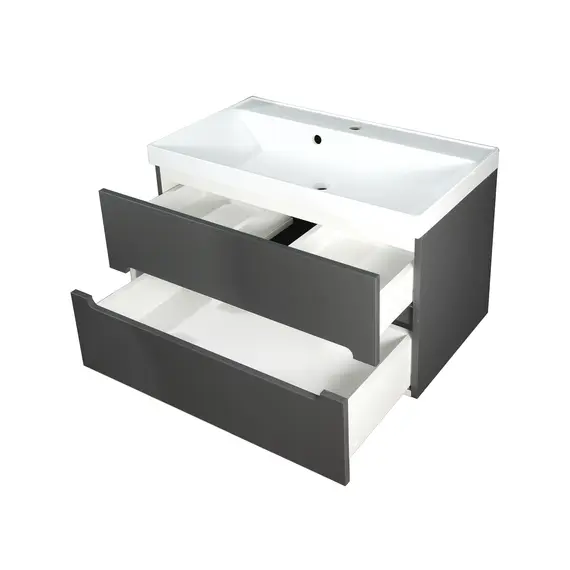 Тумба подвесная  ACWEN TORNO 80  графит, раковиной Слим 80