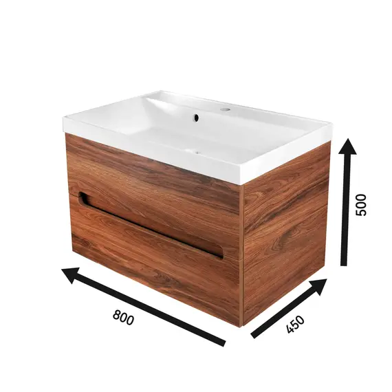 Тумба  подвесная ACWEN TORNO 60/80  дерево Engadina с раковиной