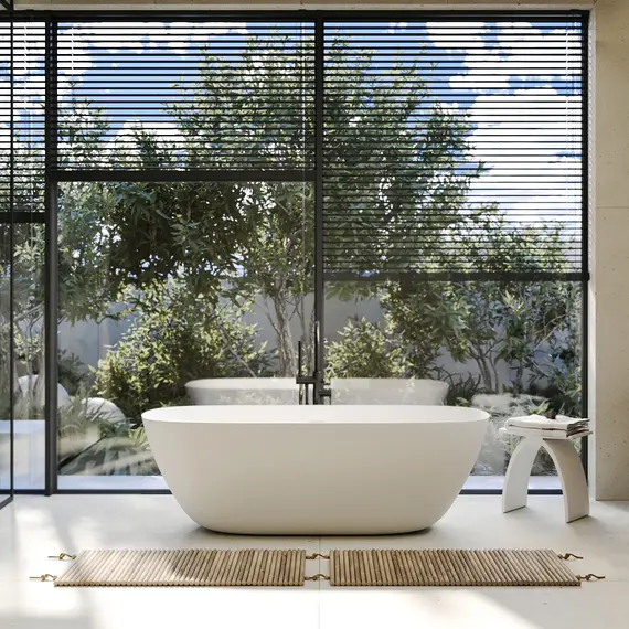 Ванна из искусственного камня ABBER Stein AS9612-1.7 белая матовая 170х72