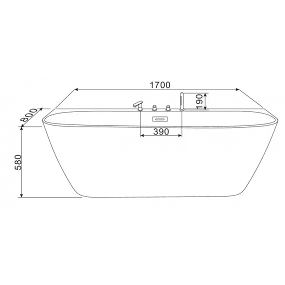 Ванна акриловая  Esbano San Marino-SM  170x80x58