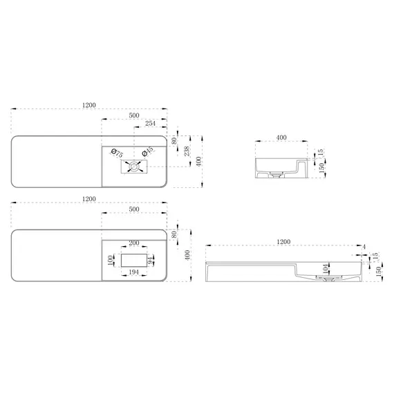Раковина подвесная ABBER Stein AS2627-0.8 белая матовая