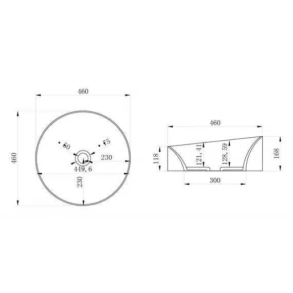 Раковина накладная ABBER Stein AS2607 белая матовая