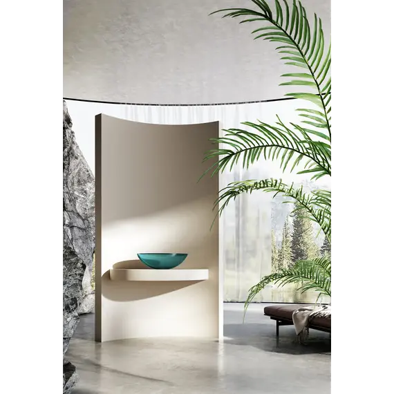 Раковина накладная прозрачная ABBER Kristall AT2802Aquamarin бирюзовая