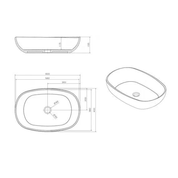 Раковина накладная прозрачная ABBER Kristall AT2805Emerald зеленая