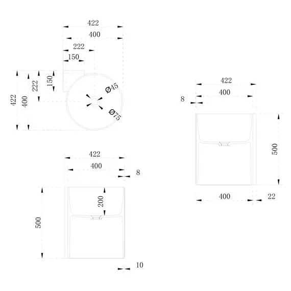 Раковина подвесная ABBER Stein AS2625 белая матовая