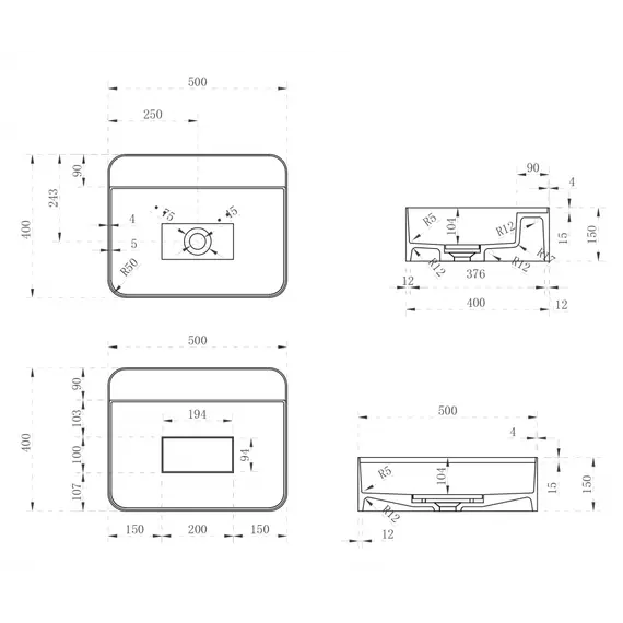 Раковина подвесная ABBER Stein AS2626 белая матовая