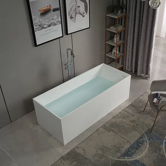 Ванна из искусственного камня ABBER Stein 180х76 белая матовая