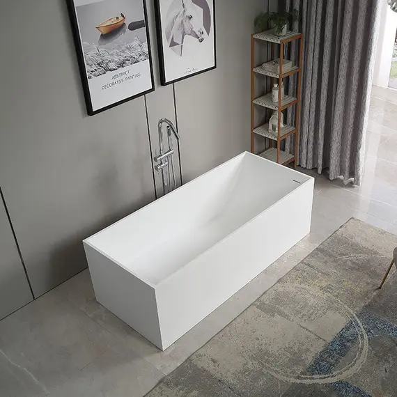 Ванна из искусственного камня ABBER Stein 180х76 белая матовая