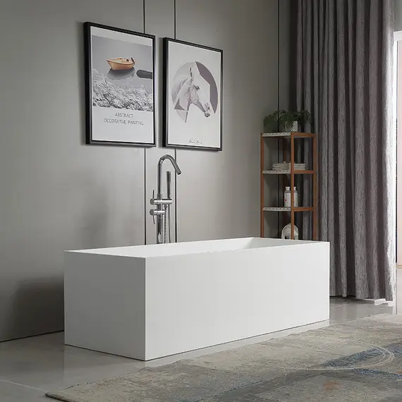 Ванна из искусственного камня ABBER Stein 180х76 белая матовая