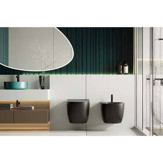 Биде ABBER Bequem AC1150MB подвесное черное матовое