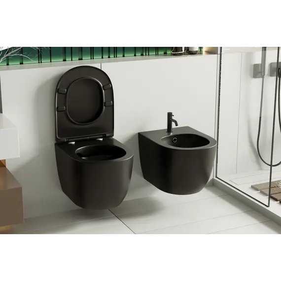 Биде ABBER Bequem AC1150MB подвесное черное матовое