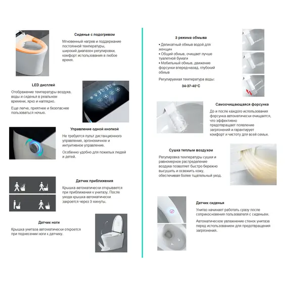 Электронный унитаз-биде ABBER Bequem AC1116S приставной белый