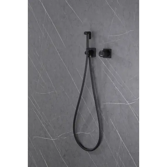 Смеситель ABBER Rund AF8725B с гигиеническим душем, черный матовый