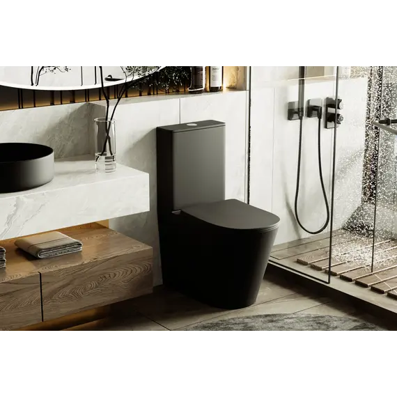 Унитаз ABBER Bequem AC1112TMB компакт черный матовый, безободковый
