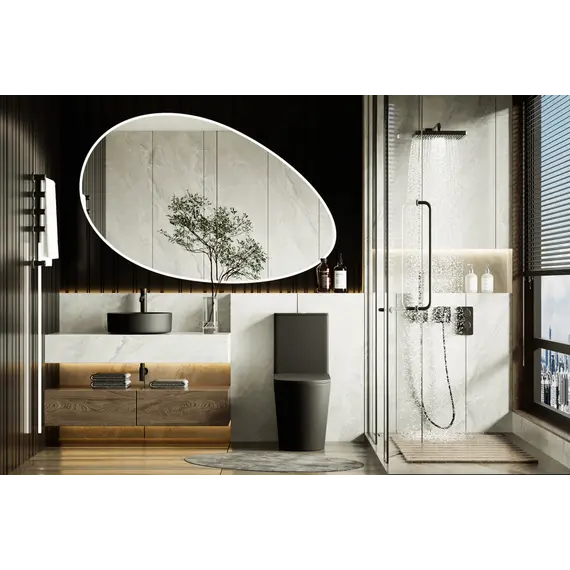 Унитаз ABBER Bequem AC1112TMB компакт черный матовый, безободковый