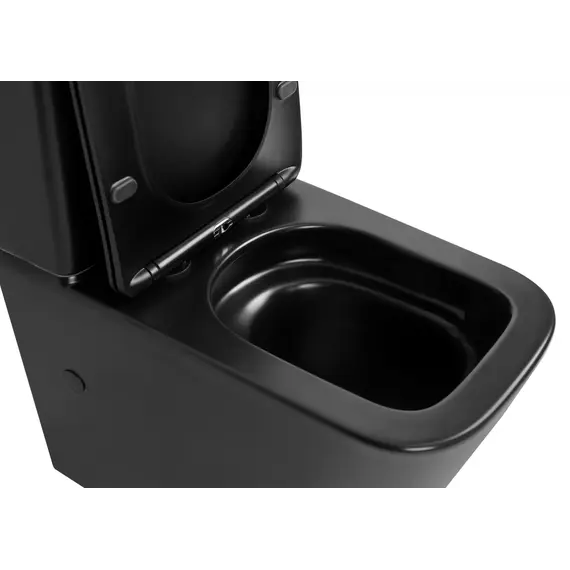 Унитаз ABBER Rechteck AC1210TMB компакт черный матовый, безободковый, смыв торнадо