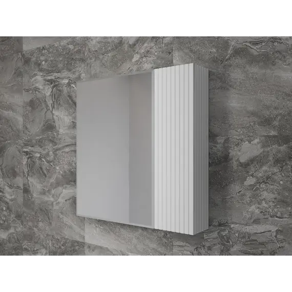 Зеркальный шкаф «Стокгольм»  белый рифленый софт