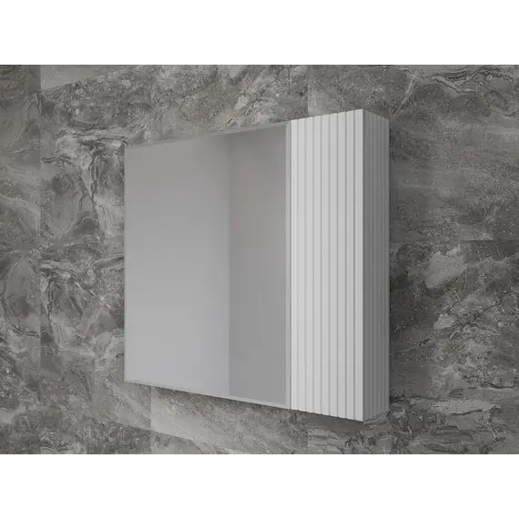 Зеркальный шкаф «Стокгольм»  белый рифленый софт