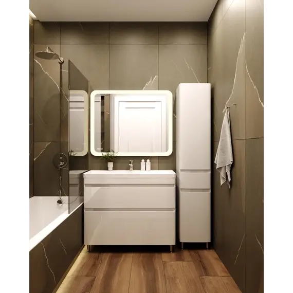 Тумба напольная с раковиной Style Line Атлантика 80 Люкс Plus бетон крем