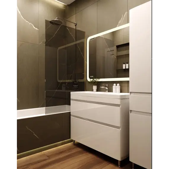 Тумба напольная с раковиной Style Line Атлантика 80 Люкс Plus бетон крем