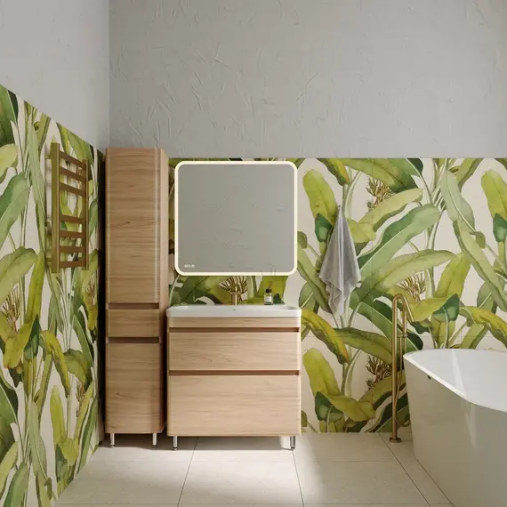 Тумба напольная с раковиной Style Line Атлантика, ясень перламутр