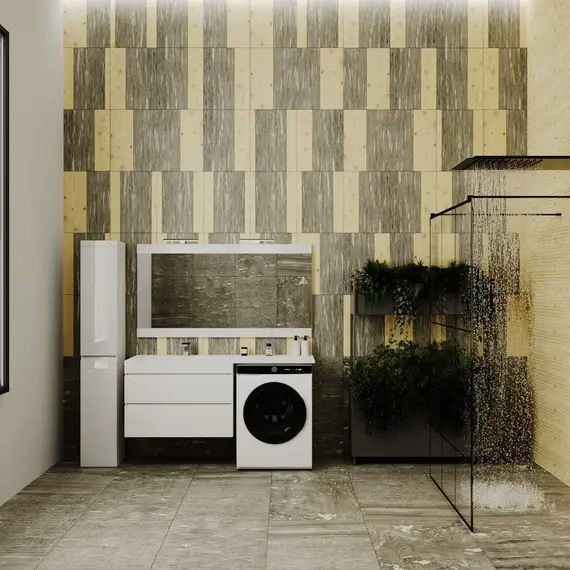 Тумба подвесная Style Line с раковиной  Даллас Люкс белая, PLUS