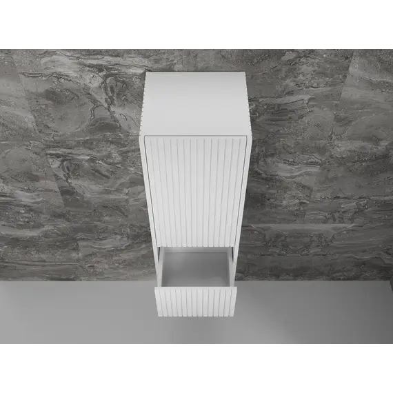 Пенал «Стокгольм» 360 см подвесной 2 ящика белый рифленый софт