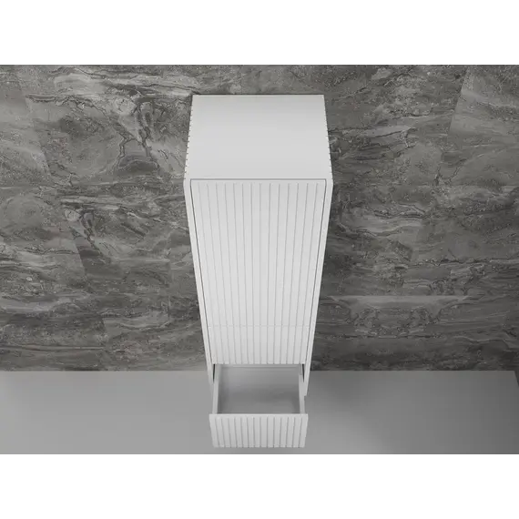 Пенал «Стокгольм» 360 см подвесной 2 ящика белый рифленый софт