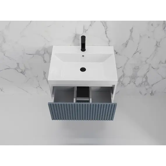 Тумба подвесная "Стокгольм "с раковиной Classic , (2 ящ.) графит софт, PUSH