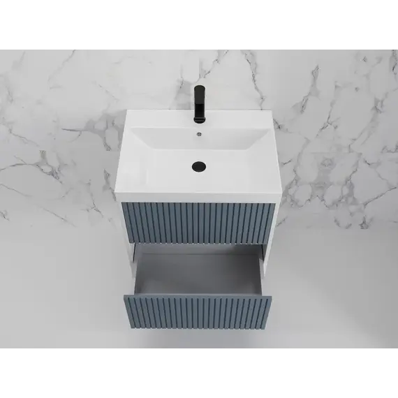 Тумба подвесная "Стокгольм "с раковиной Classic , (2 ящ.) графит софт, PUSH