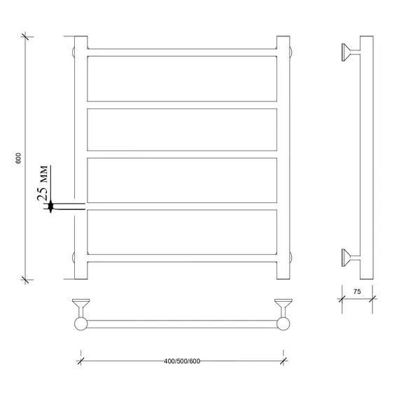Полотенцесушитель Secado Триада 1+ ,водяной, хром