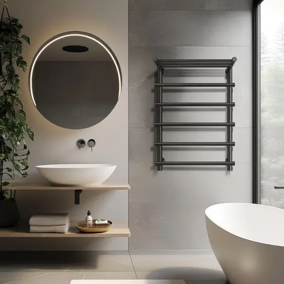 Полотенцесушитель Secado Турин 1 СП , с полочкой, электрический L/R хром