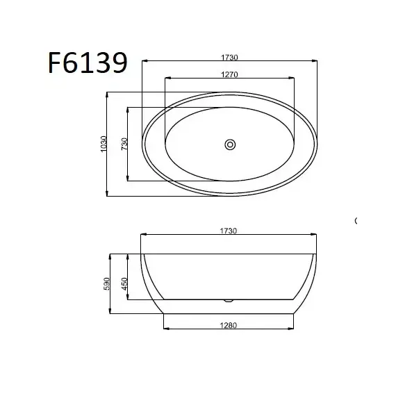 Ванна акриловая Frank F6139 отдельностоящая