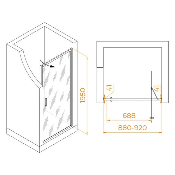 Душевая дверь RGW SV-05-Gr Серый/Прозрачное