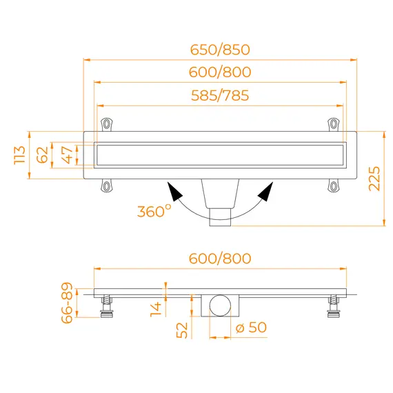 Душевой лоток RGW Drain Leo-21 хром