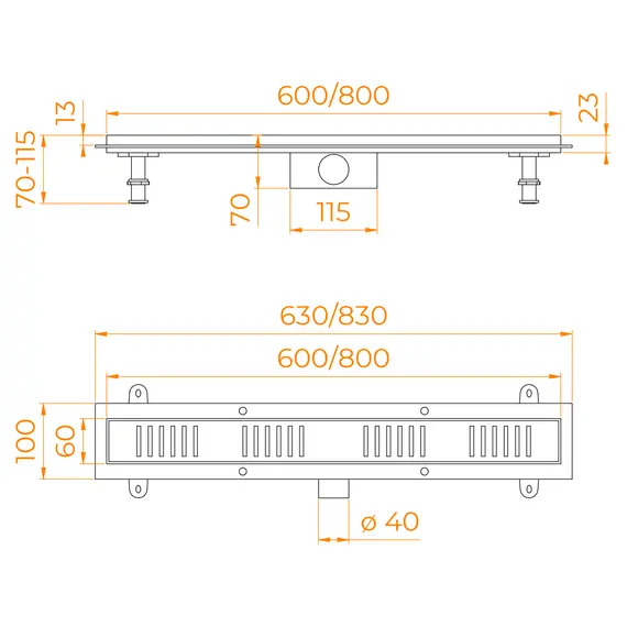 Душевой трап RGW SDR-34B черный