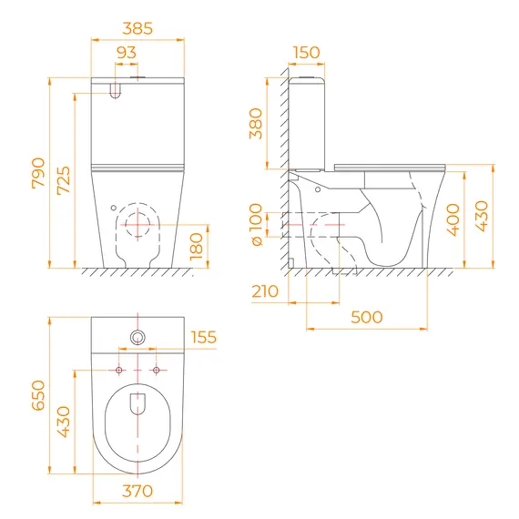 Унитаз с бачком напольный RGW SW-04