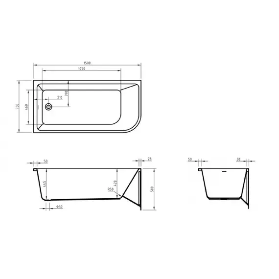 Акриловая ванна BELBAGNO BB712 L/R